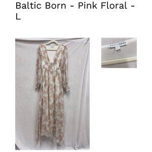 Baltic Born - Pink Floral Dress - L